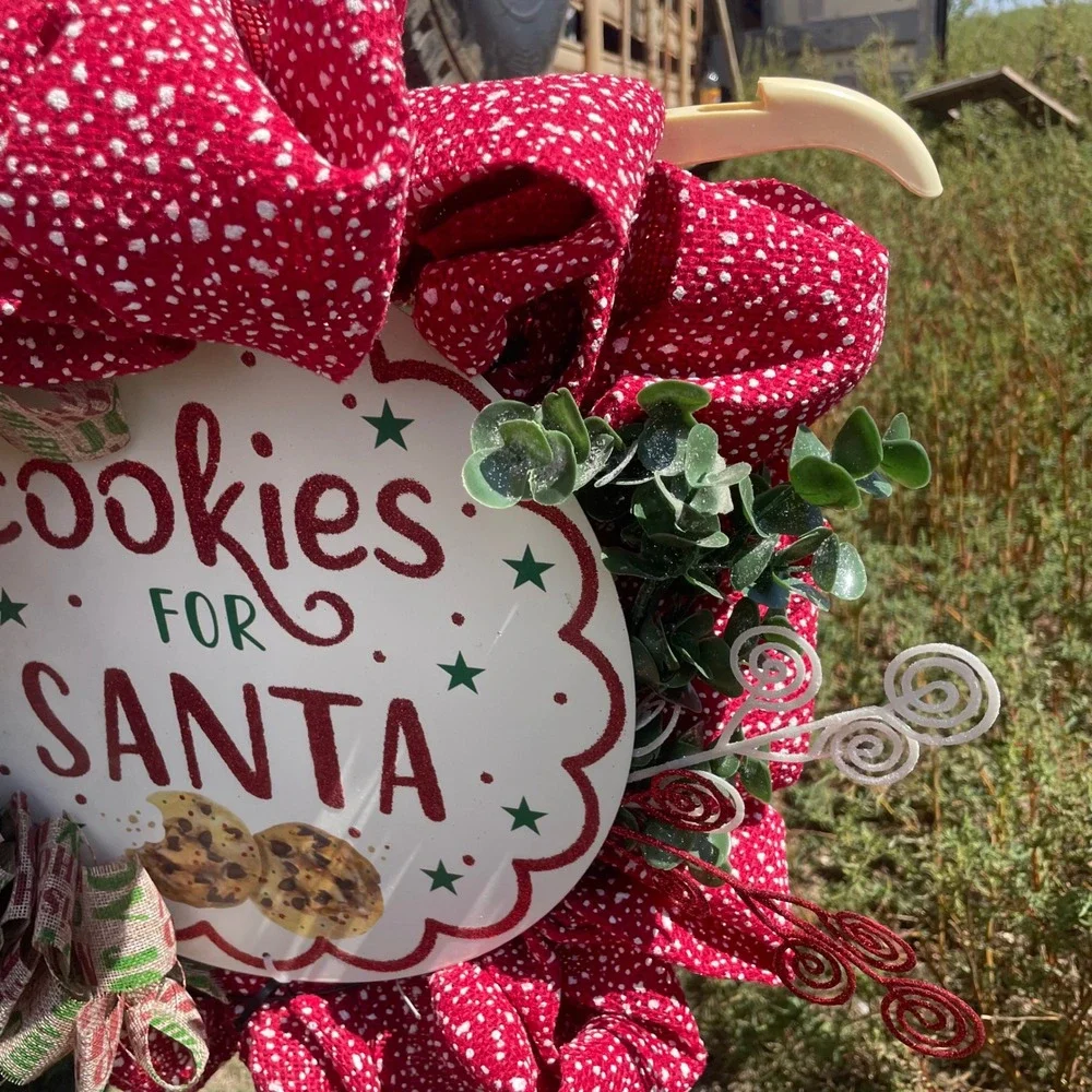 Cookies for Santa Christmas Wreath‎ Holiday Decoration Front Door Decor